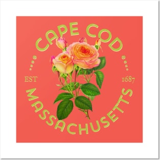 Cape Cod Massachusetts Floral Roses For Women Girls Gardeners Souvenir Posters and Art